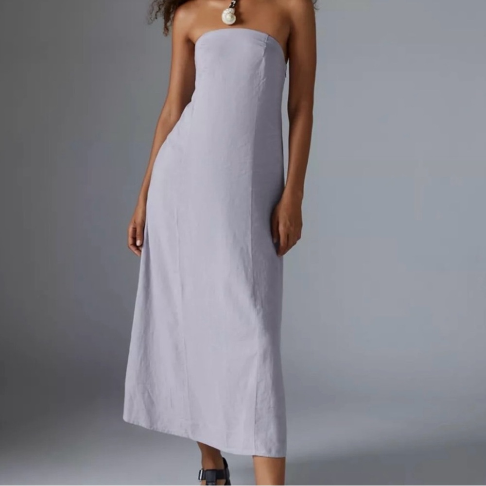 NWT UO meave linen strapless midi dress